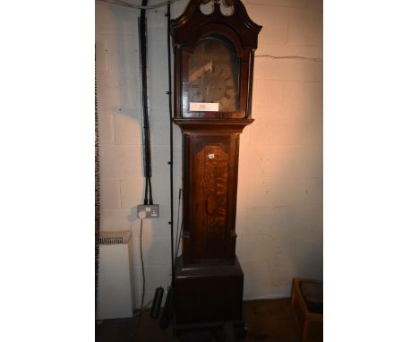 A longcase clock and other clock parts for restoration, brass dial marked