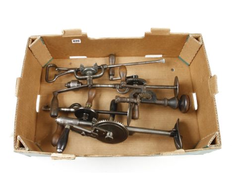Four different hand drills and a valve grinder G+ 