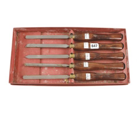A set of 5 turning tools marked N.W.T. G++ 