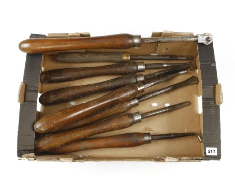 Eight large turning/burnishing tools G 