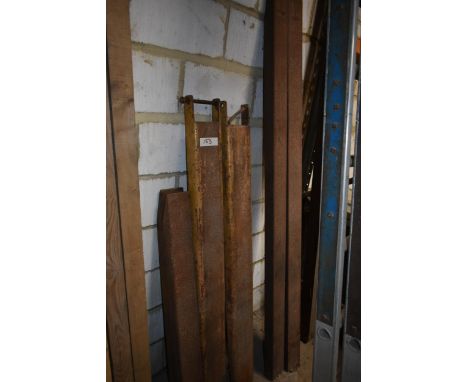 Three pairs of fork lift extensions