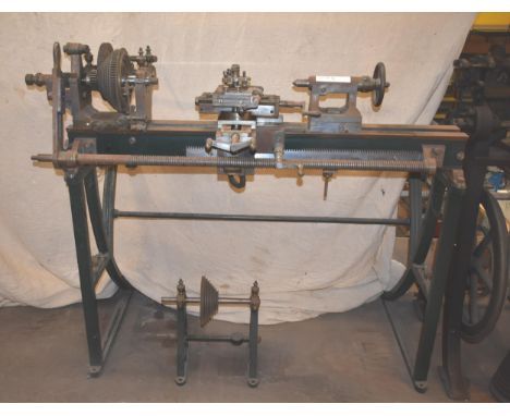A vintage ornamental turning lathe for restoration