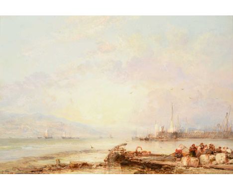 James Webb (1825-1895) "Morning Trade, North Wales" Signed and dated 1879, oil on panel, 33.5cm by 49cmProvenance: Haynes Fin