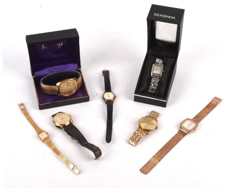 § Rodania a gentleman's gold plated wristwatch with Arabic numeral and baton hour markers,subsidiary seconds dial, fitted wit