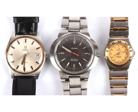 Omega a Gentleman's reference 166.041 stainless steel Geneve wristwatch, the signed silvered dial baton hour markers, centre 