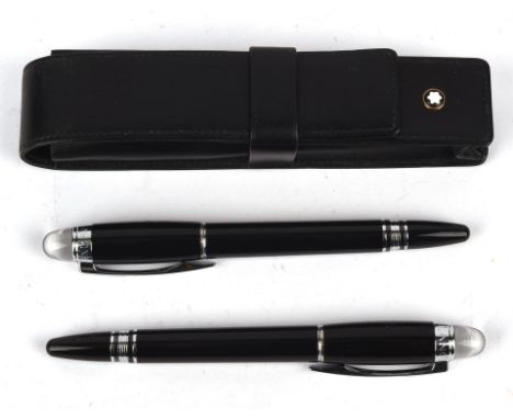 A Montblanc a starwalker fountain pen in black precious resin the clip numbered KD1246941, the nib stamped for 14 carat and n