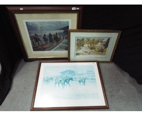 Limited Edition Prints - A lot to include a Judy Boyes limited edition Across the bridge into Elterwater print 46/850 - signe