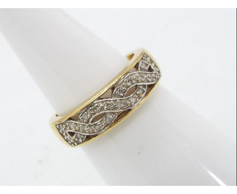 A 9 carat yellow gold, stone set ring, hallmarked, size M, approx weight 4.04 gm (all in)