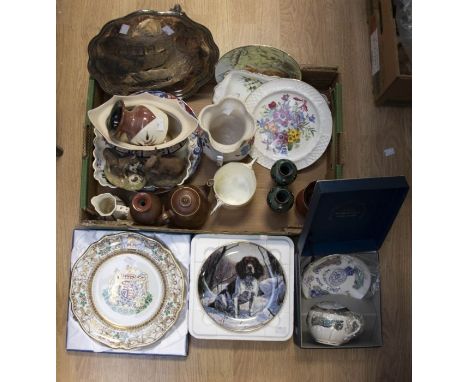 A collector's lot to include: silver plate Chinoiserie decoration shaped salver, the centre with monogram, stamped to undersi
