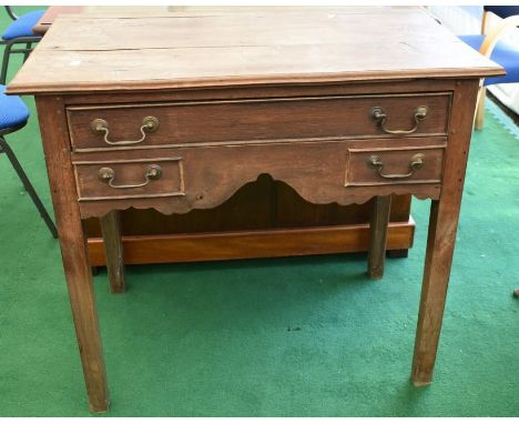 Late 18th Century lowboy in oak along with an early 19th Century mahogany commode in the style of a chest of drawers and a fu