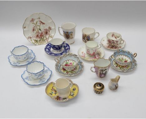 A collection of ceramics to include: Victorian pattern no: 6269 Pyrethrum trio (cup, saucer and plate) Reg no: 826; two Foley