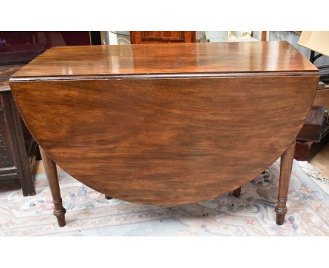 Late Victorian mahogany gate-leaf table with six similar balloon back chairs