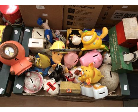 A collection of novelty and ceramic money boxes, late 20th Century