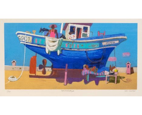 Leon Morrocco ARSA RGI (b.1942) Siesta at the Boatyard Limited edition print, 172/195, signed and titled in pencil, approx 47