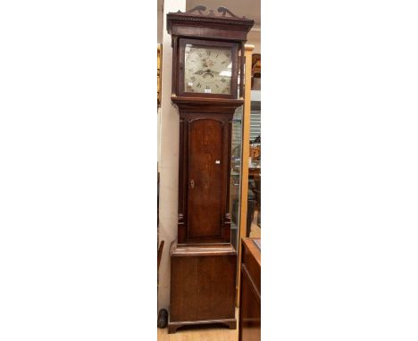 A W&amp;H mantel clock in oak case with 6" silvered square dial. A 2 train movement chiming on a gong. Oak case with reeded c