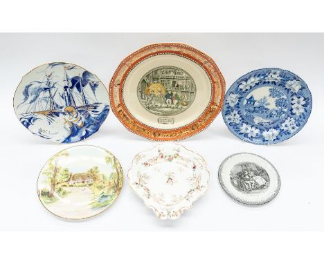 19th Century and 20th Century display plates including Meissen and Spode, Royal Worcester hand painted by DS Parkes