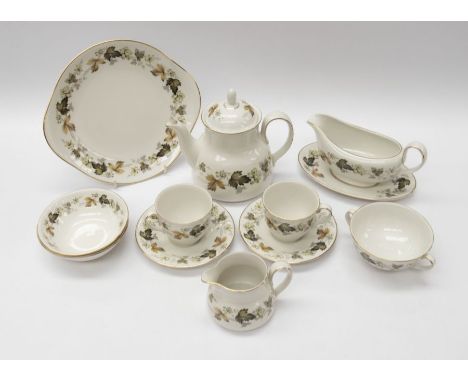 A large Royal Doulton Larchmont dinner and tea coffee service including tureens, cake stand plate etc
