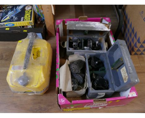 Two boxed military Astro Compass Mark II and vintage aircraft cockpit equipment, Dowty Type C1224 Y MK 5 etc