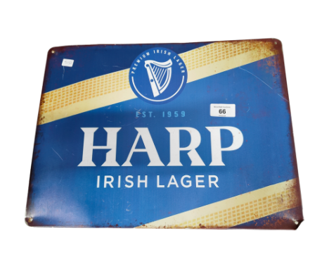 LARGE TIN HARP SIGN