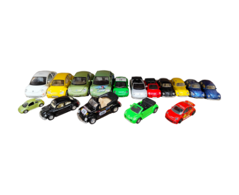 SHELF LOT OF VW BEETLE CARS 