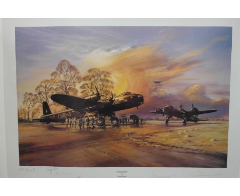2 unframed RAF prints  "Stirling Work" Ltd Ed 234/250 signed by artist Stuart Brown and Hamish Mahaddie and others with certi