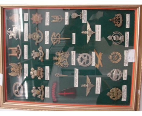 25 Framed and Glazed military badges to inc SOE,Commando,Popski`s private army etc