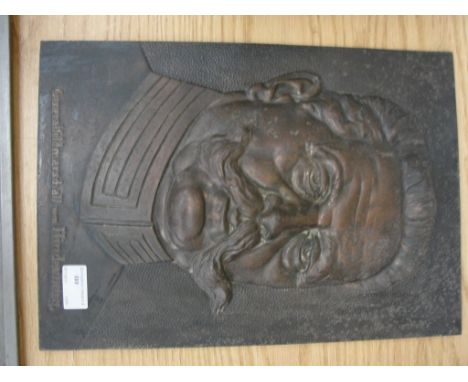 A WW1 era General Field Marshall von Hindenburg metal plaque in high relief
