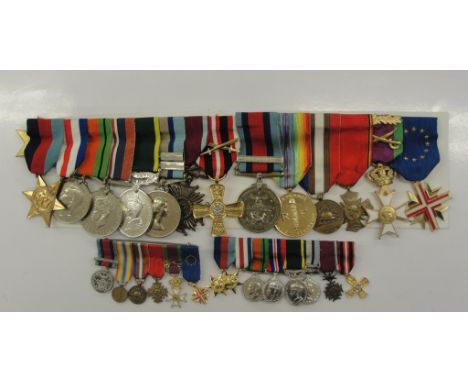 Poignant WWII medal group of 14 medals and corresponding miniatures to CFM(craftsman)B.A.R. Lee R.E.M.E. who was a beach mast