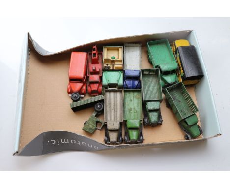 Excellent collection of early Dinky diecast vehicles, play worn, to include many commercial examples, featuring French Calber
