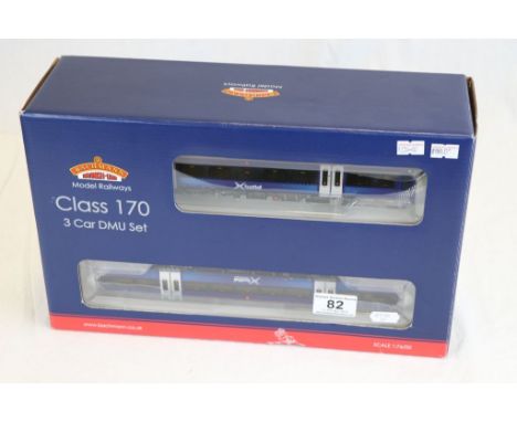 Boxed Bachmann OO gauge 324687 Class 170/4 Three Car DMU Transport Scotland Saltire Livery, complete and vg with small damage