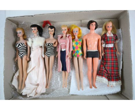 Collection of 1960s and 1970s Mattel barbie dolls to include 1966 Colour Magic Barbie doll and 1972 Mod Hair Ken (one doll wi
