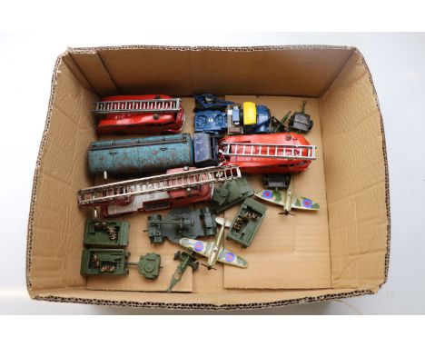 Collection of diecast models mainly Dinky to include military examples, Supertoys Foden, 956 Turntable Fire Escape, 555 Fire 