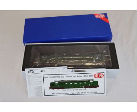Boxed Heljan OO gauge Item 40101 English Electric DP2 prototype in early BR green livery - ltd edition 409 of 2,000 pcs with 