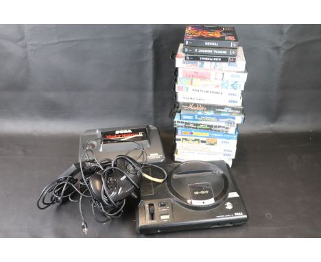 Retro Gaming - Sega Mega Drive and Sega Master System II console plus 4 x Mega Drive games (The Simpsons Bart's Nightmare, Ba