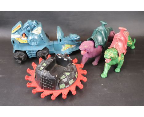 Mattel He Man Masters of the Universe - Four accessories to include Battle Cat (no head gear), Panthor, Roton and Battle Ram 