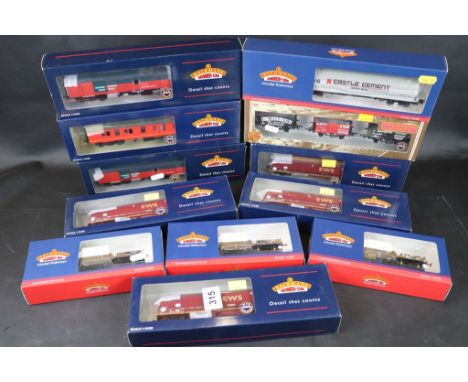 Ten boxed Bachmann OO gauge items of rolling stock to include 37850 104 Tonne HTA Thrall Bulk Coal Hopper Wagon EWS x4, 37075