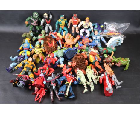 Collection of 35 1980/s/90s action figures to include many Mattel He Man Masters of the Universe, Thundercats, Visionaries, e