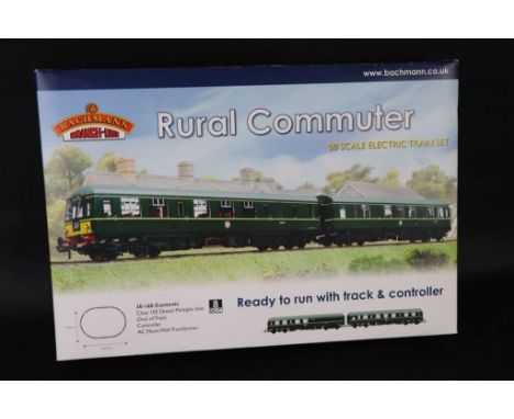 Boxed Bachmann OO gauge 30160 Rural Commuter train set 8 DCC appearing complete other than a few items of track 