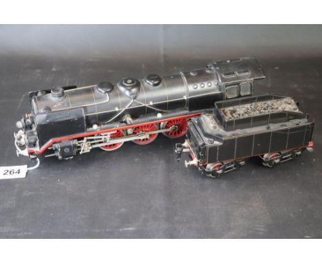 Marklin O gauge 20 Volt HR 66/12920 locomotive with HR 929/0 tender in black livery, vg condition with a few marks to top