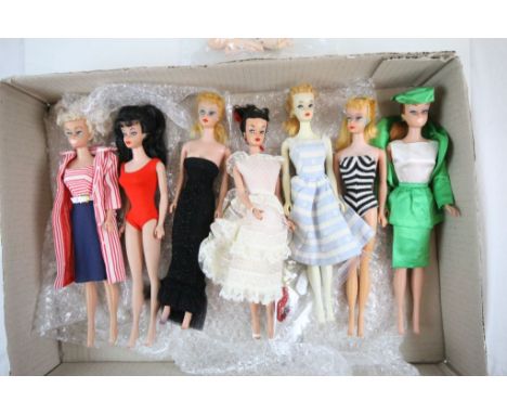 Assorted 1960s Mattel Barbie Dolls, played with condition to include pierced ears and staining to piercings, some re-painting