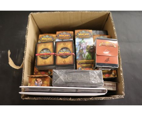 Quantity of World of Warcraft Trading Card Games including Four Starter Packs, Five Character Packs plus Various Loose Cards 