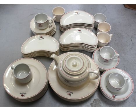 A large quantity of Masons Patent Ironstone tea and dinnerware for 'The Charente SS Co Ltd' shipping line, plus a quantity of