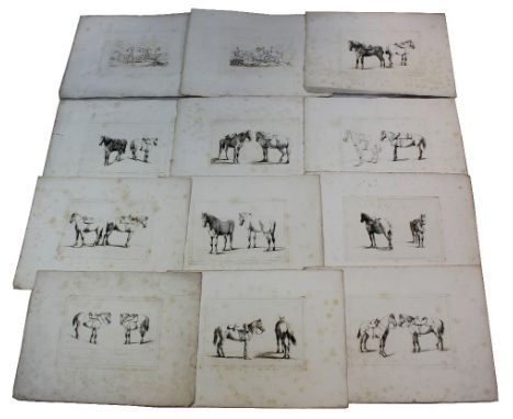 After Georges Phillippe Rugendas (1666-1742); nine equestrian engravings by Adam von Bartsch (1757-1821) on wove paper, publi