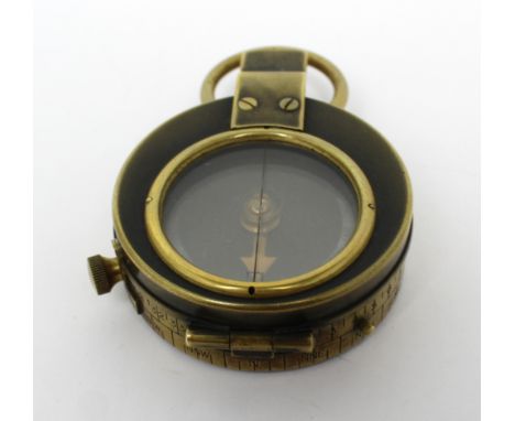 A military-issue compass, numbered 48000 and with broad arrow mark to reverse, housed in canvas case, stamped to interior 'ME