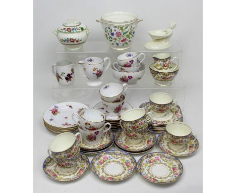 A small group of mixed ceramics to include a Spode Copeland 'Dresden Road' pattern six-setting part tea service comprising cu