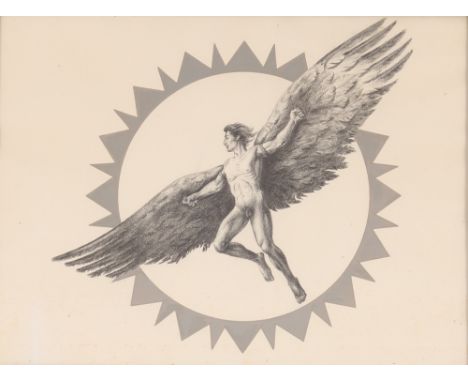 A pencil study depicting Icarus, 30cm x 39cm