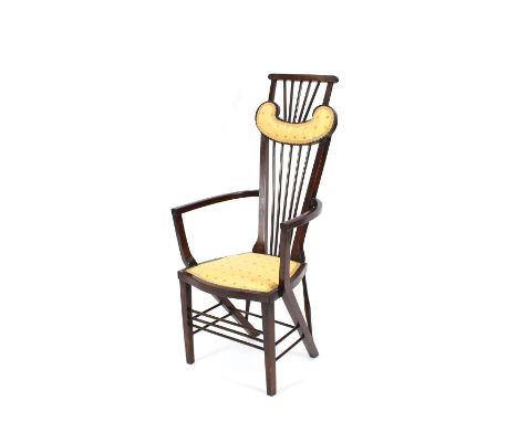 A mahogany Mckintosh design stick back elbow chair 