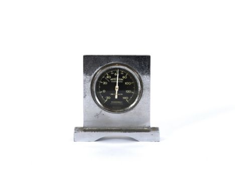 A chrome desk thermometer, 11cm high
