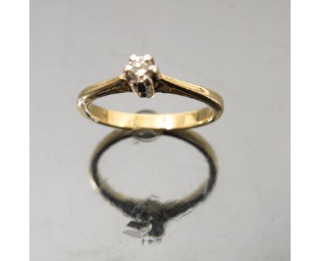 A single stone diamond ring, the brilliant cut of approximately 0.1carats, finger size K 1/2