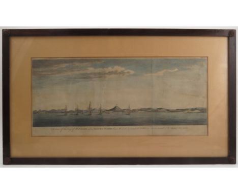 A 19th century print, view of the Bay of St Julian, 8.75ins x 19.25ins, together with a view of the Land of Patagonia, and no